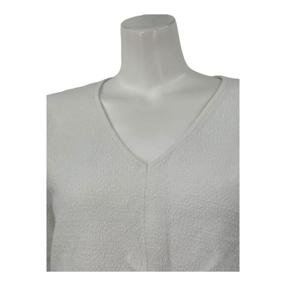 Madewell Top Women Medium White Textured Tie Front Crop Cotton V-Neck Summer - Picture 2 of 9